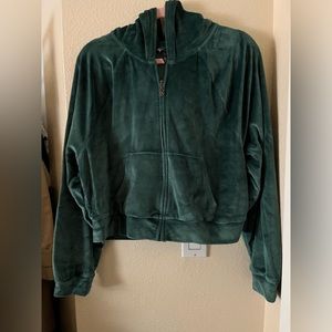 Victoria’s Secret Green Velour Hoodie size Small